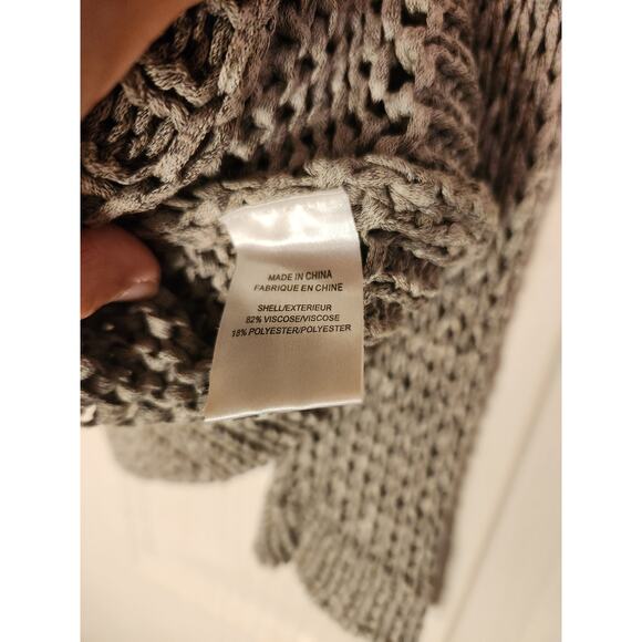 Theory Shirlyn Space Chunky Open Knit Sweater – Medium – Speckled Brown - Picture 3 of 5